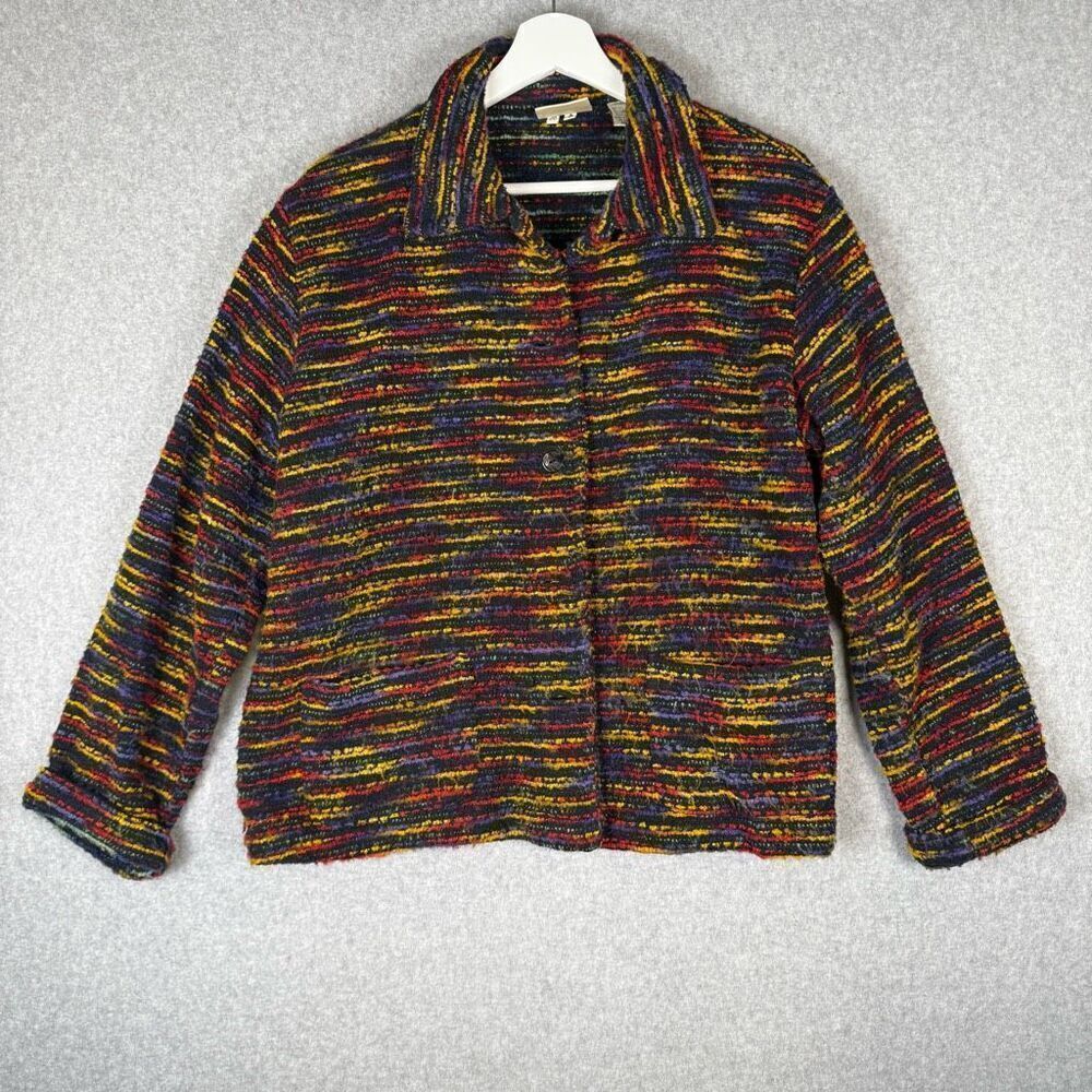 Vintage Chicos Womens Size 2 US Large Button Front Cardigan Sweater Multicolor